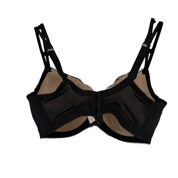 Cacique Bra Size 38F Purple Black Lace Underwired Strappy Sexy Back Closure Bra - Picture 10 of 10